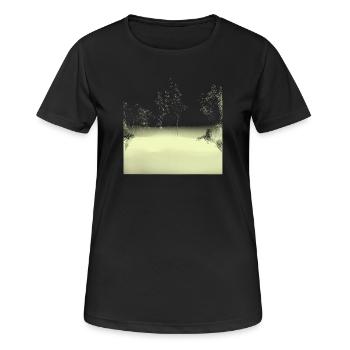 Brume matinale mystique dans la forêt - T-shirt respirant Femme - noir - Devant - AI Model Female 172 light (172cm)