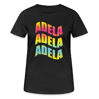 Adela t-shirt effet vague t-shirt effet vague - T-shirt respirant Femme - noir - Devant - AI Model Female 172 light (172cm)