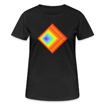 Geometric plays of colours and patterns - Women's Breathable T-Shirt - black - Front - AI Model Female 172 light (172cm)