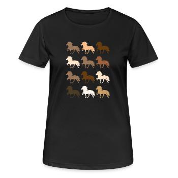 Cheval islandais - T-shirt respirant Femme - noir - Devant - AI Model Female 172 light (172cm)