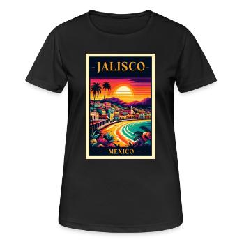 Jalisco Mexiko Sonnenuntergang Design - Frauen T-Shirt atmungsaktiv - Schwarz - Vorne - AI Model Female 172 light (172cm)