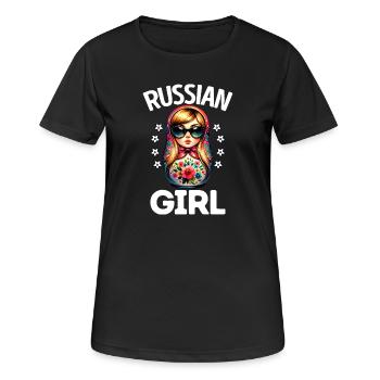 Fille russe ! Russie Matriochka Russe pour - T-shirt respirant Femme - noir - Devant - AI Model Female 172 light (172cm)