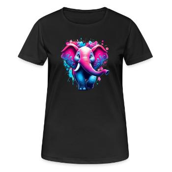 Éléphant - T-shirt respirant Femme - noir - Devant - AI Model Female 172 light (172cm)