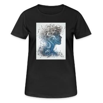 L’ mélodique : symphonie de pensées et de notes - T-shirt respirant Femme - noir - Devant - AI Model Female 172 light (172cm)