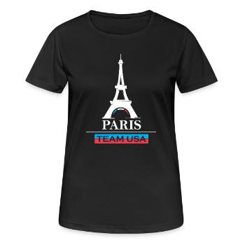 Paris team USA Sport Spiele Athlet Sportler Logo - Frauen T-Shirt atmungsaktiv - Schwarz - Vorne - AI Model Female 172 light (172cm)