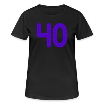 40. 40 ANS. 40e ANNIVERSAIRE. ANNIVERSAIRE 40 ANS. - T-shirt respirant Femme - noir - Devant - AI Model Female 172 light (172cm)