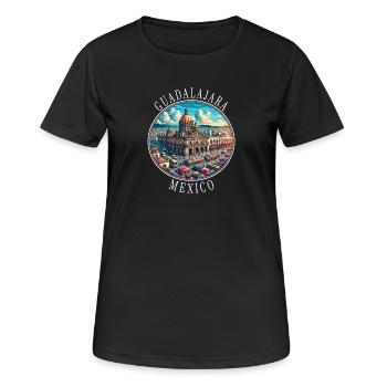 Guadalajara Mexiko Reise Design - Frauen T-Shirt atmungsaktiv - Schwarz - Vorne - AI Model Female 172 light (172cm)