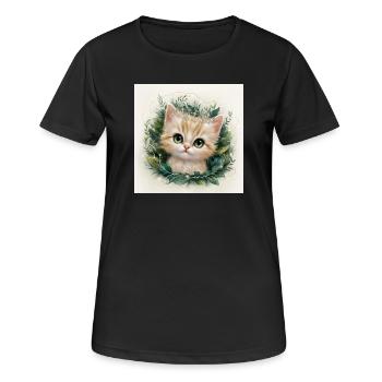 chaton - T-shirt respirant Femme - noir - Devant - AI Model Female 172 light (172cm)