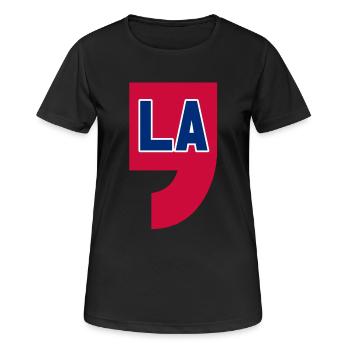 COMMA LA, CAMALA HARRIS POUR LA PRÉSIDENCE 2024 - T-shirt respirant Femme - noir - Devant - AI Model Female 172 light (172cm)