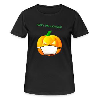 Citrouille avec masque facial - T-shirt respirant Femme - noir - Devant - AI Model Female 172 light (172cm)