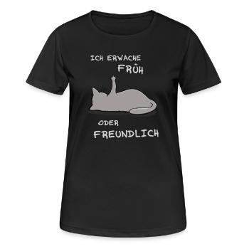Je me lève tôt ou amical - T-shirt respirant Femme - noir - Devant - AI Model Female 172 light (172cm)