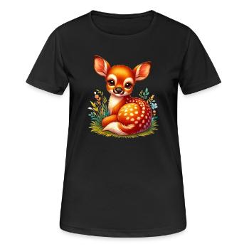 Fawn - Women's Breathable T-Shirt - black - Front - AI Model Female 172 light (172cm)