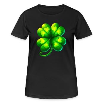 Trèfle à quatre feuilles - T-shirt respirant Femme - noir - Devant - AI Model Female 172 light (172cm)