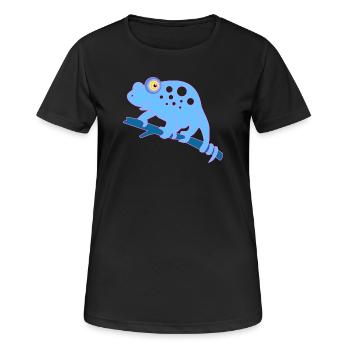 Chamaeleon tier - Frauen T-Shirt atmungsaktiv - Schwarz - Vorne - AI Model Female 172 light (172cm)