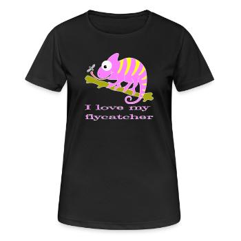 Chamaeleon tier - Frauen T-Shirt atmungsaktiv - Schwarz - Vorne - AI Model Female 172 light (172cm)