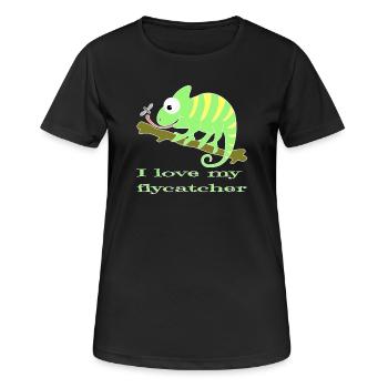 Chamaeleon tier - Frauen T-Shirt atmungsaktiv - Schwarz - Vorne - AI Model Female 172 light (172cm)