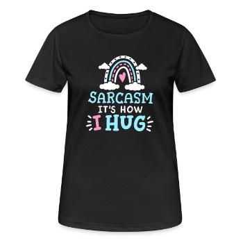 Sarkasmus Sarkastisch - Frauen T-Shirt atmungsaktiv - Schwarz - Vorne - AI Model Female 172 light (172cm)