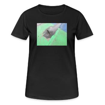 CSD Berlin (mirrored Victory Column in the puddle) - Women's Breathable T-Shirt - black - Front - AI Model Female 172 light (172cm)