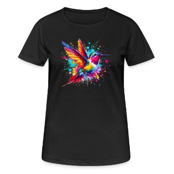 Kolibri - Frauen T-Shirt atmungsaktiv - Schwarz - Vorne - AI Model Female 172 light (172cm)