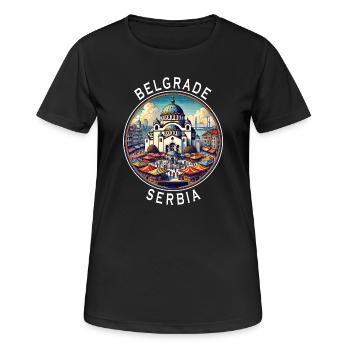 Belgrade, Serbie, Beograd Design - T-shirt respirant Femme - noir - Devant - AI Model Female 172 light (172cm)