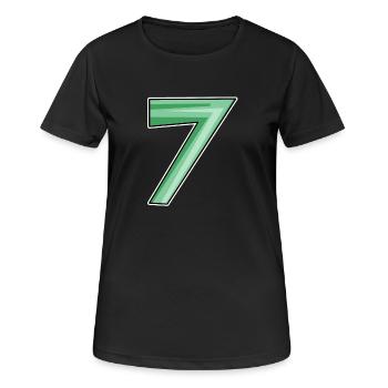 Sieben Motiv Zahl 7 - Frauen T-Shirt atmungsaktiv - Schwarz - Vorne - AI Model Female 172 light (172cm)