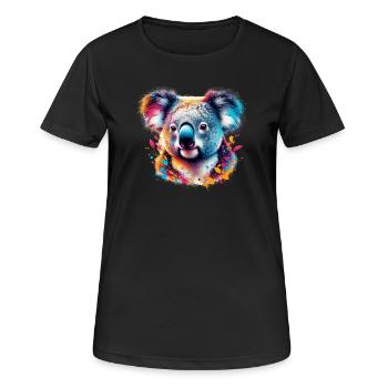 Koala - Frauen T-Shirt atmungsaktiv - Schwarz - Vorne - AI Model Female 172 light (172cm)