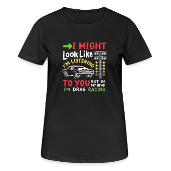 Drag Racing Drag Racer - Frauen T-Shirt atmungsaktiv - Schwarz - Vorne - AI Model Female 172 light (172cm)