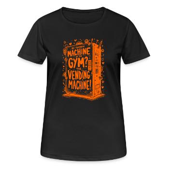 MEIN LIEBLINGSAUTOMAT IM FITNESSSTUDIO DER VERKAUFSAUTOMAT - Frauen T-Shirt atmungsaktiv - Schwarz - Vorne - AI Model Female 172 light (172cm)