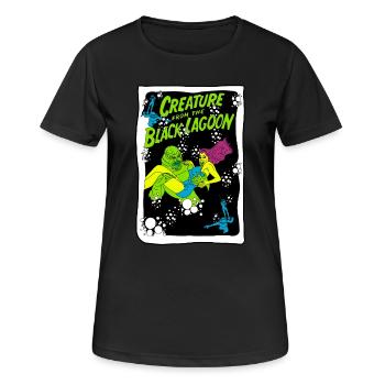 Créature du lagon noir Illustration - T-shirt respirant Femme - noir - Devant - AI Model Female 172 light (172cm)