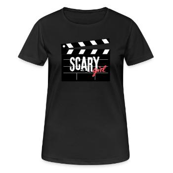 Scary Girl Film Clapperboard Design - Women's Breathable T-Shirt - black - Front - AI Model Female 172 light (172cm)