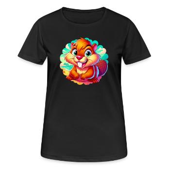 Castor - T-shirt respirant Femme - noir - Devant - AI Model Female 172 light (172cm)