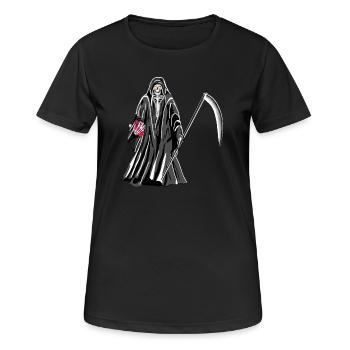 Sensenmann - Frauen T-Shirt atmungsaktiv - Schwarz - Vorne - AI Model Female 172 light (172cm)