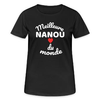 Cœur et Messagerie de Solidarité - T-shirt respirant Femme - noir - Devant - AI Model Female 172 light (172cm)