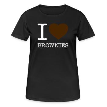 J’ADORE LES BROWNIES - T-shirt respirant Femme - noir - Devant - AI Model Female 172 light (172cm)