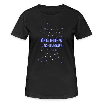 Merry X MAS - Frauen T-Shirt atmungsaktiv - Schwarz - Vorne - AI Model Female 172 light (172cm)