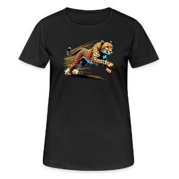 Guépard - T-shirt respirant Femme - noir - Devant - AI Model Female 172 light (172cm)