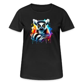 Lémurien - T-shirt respirant Femme - noir - Devant - AI Model Female 172 light (172cm)