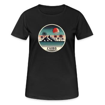 Kairo Ägypten Pyramiden Wüste - Frauen T-Shirt atmungsaktiv - Schwarz - Vorne - AI Model Female 172 light (172cm)