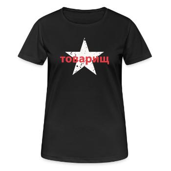 товарищ - T-shirt respirant Femme - noir - Devant - AI Model Female 172 light (172cm)