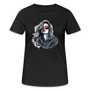 Gray Glamour Hoodie Girl - Women's Breathable T-Shirt - black - Front - AI Model Female 172 light (172cm)