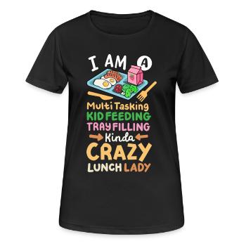 Cafeteria-Crew der Schulkantine - Frauen T-Shirt atmungsaktiv - Schwarz - Vorne - AI Model Female 172 light (172cm)