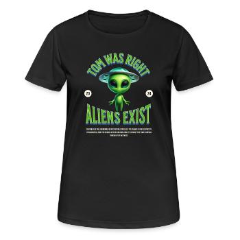 Tom avait raison - il y a des extraterrestres - T-shirt respirant Femme - noir - Devant - AI Model Female 172 light (172cm)