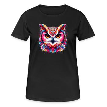 Owl - Women's Breathable T-Shirt - black - Front - AI Model Female 172 light (172cm)