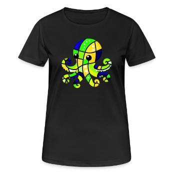 Pieuvre - T-shirt respirant Femme - noir - Devant - AI Model Female 172 light (172cm)