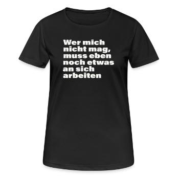 QUI NE M’AIME PAS - T-shirt respirant Femme - noir - Devant - AI Model Female 172 light (172cm)