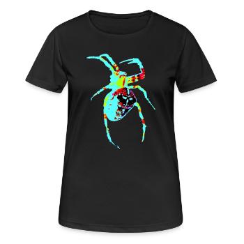 Spider in neon colors - Women's Breathable T-Shirt - black - Front - AI Model Female 172 light (172cm)
