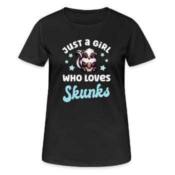 Stinktier - Frauen T-Shirt atmungsaktiv - Schwarz - Vorne - AI Model Female 172 light (172cm)