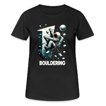 Bouldern Astronaut Raumfahrer Geschenk - Frauen T-Shirt atmungsaktiv - Schwarz - Vorne - AI Model Female 172 light (172cm)