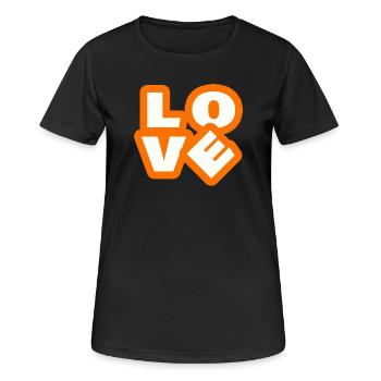 LOVE - Frauen T-Shirt atmungsaktiv - Schwarz - Vorne - AI Model Female 172 light (172cm)