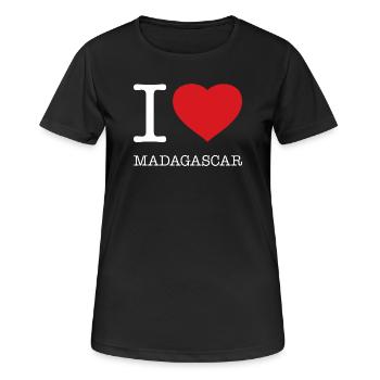 J’ADORE MADAGASCAR - T-shirt respirant Femme - noir - Devant - AI Model Female 172 light (172cm)